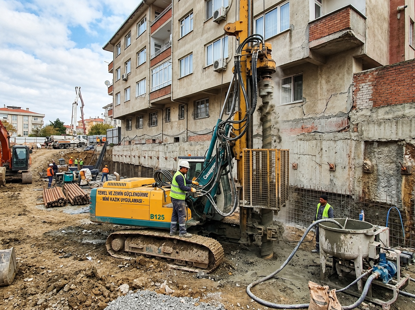 Temel ve Zemin Güçlendirme (Jet Grouting & Mini Kazık) - Statik Güçlendirme